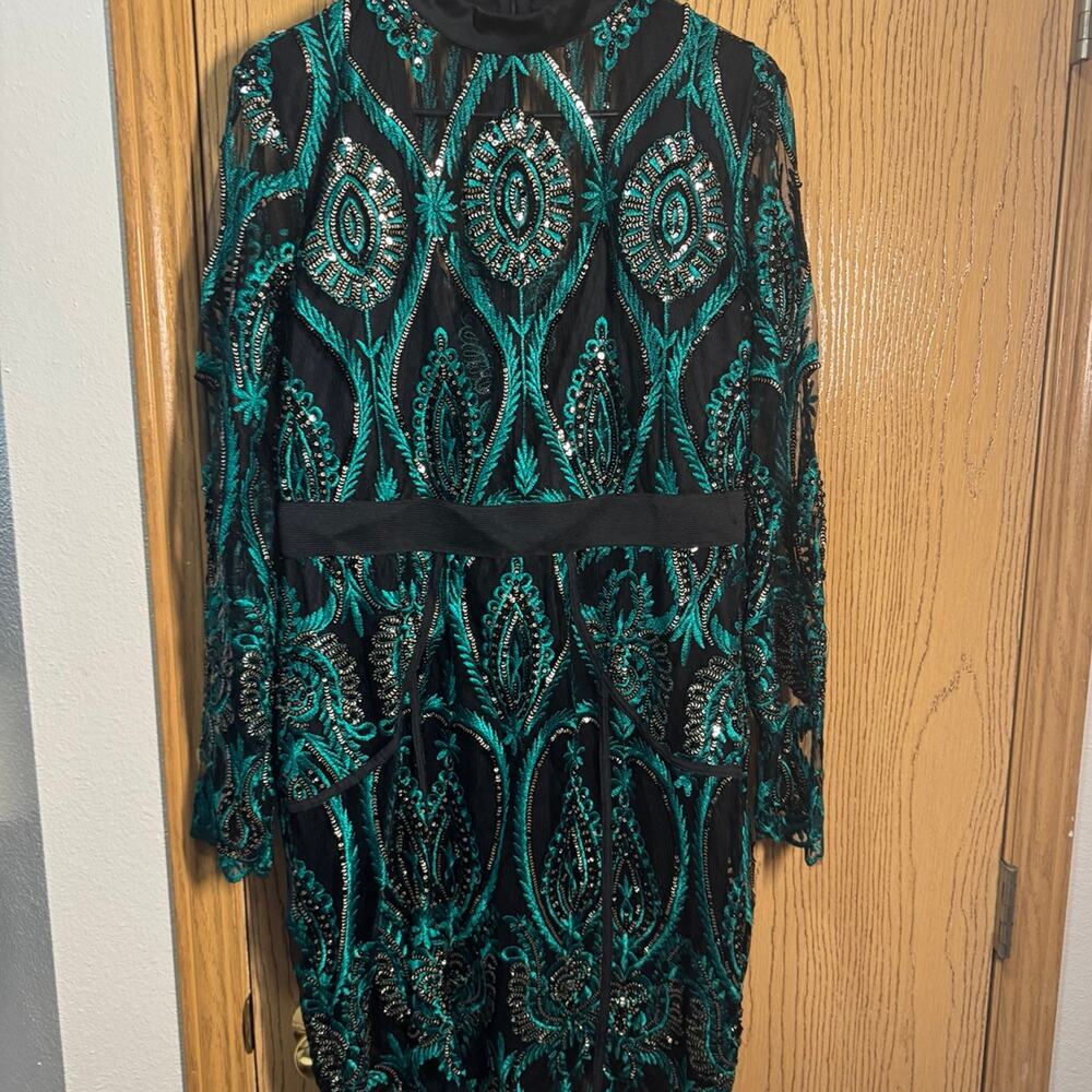 Gorgeous emerald green sequin dress